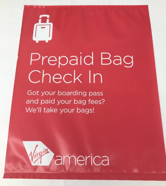 Image: sign: Virgin America, check-in