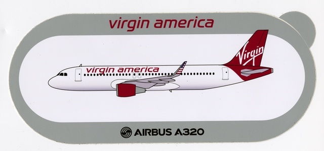 Sticker: Virgin America, Airbus A320