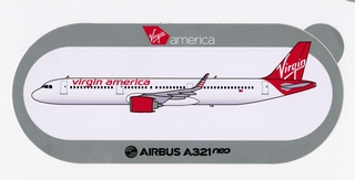 Image: sticker: Virgin America, Airbus A321neo