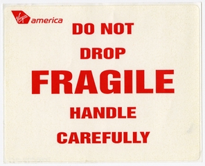 Image: baggage handling sticker: Virgin America