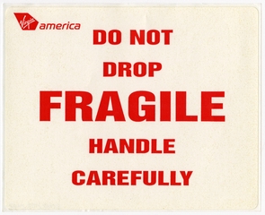 Image: baggage handling sticker: Virgin America