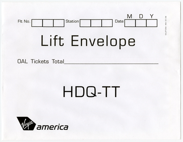 Lift envelope: Virgin America