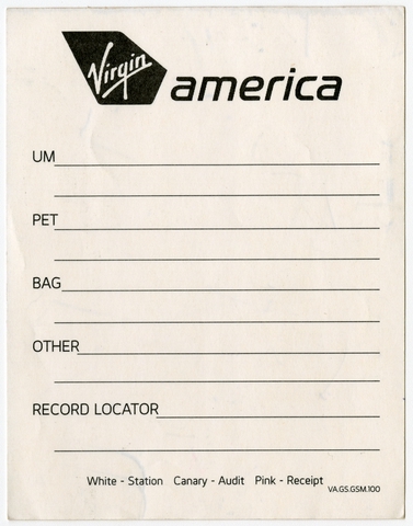 Form: Virgin America, cargo transport
