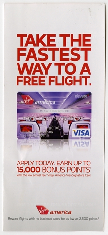 Mileage program brochure: Virgin America, Visa
