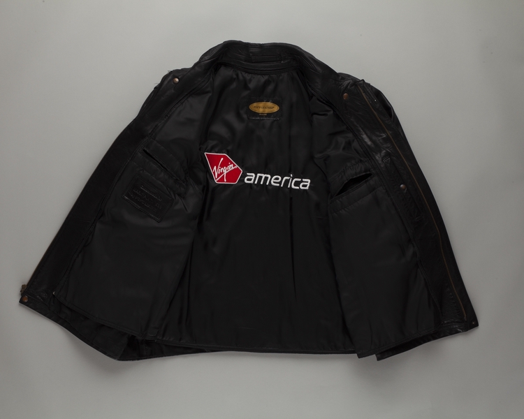 Image: flight officer leather jacket (male): Virgin America