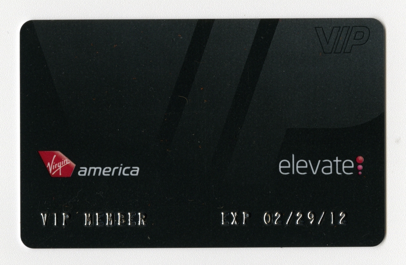 Image: mileage program membership card: Virgin America