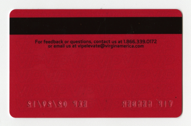 Image: mileage program membership card: Virgin America