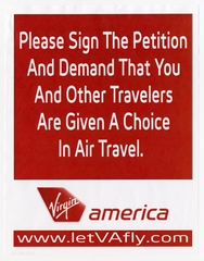 Image: launch campaign flyer: Virgin America