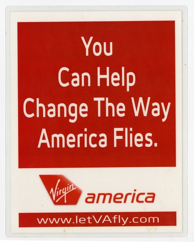 Launch campaign flyer: Virgin America