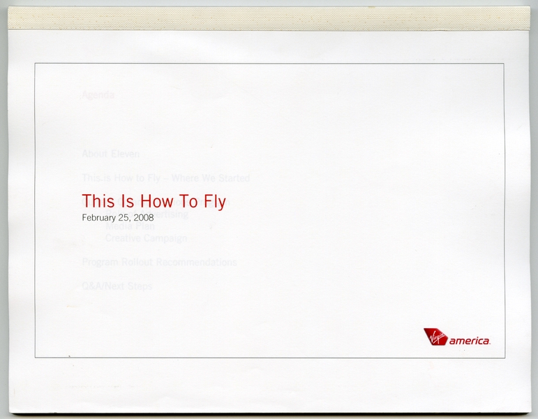 Image: marketing strategy brochure: Virgin America