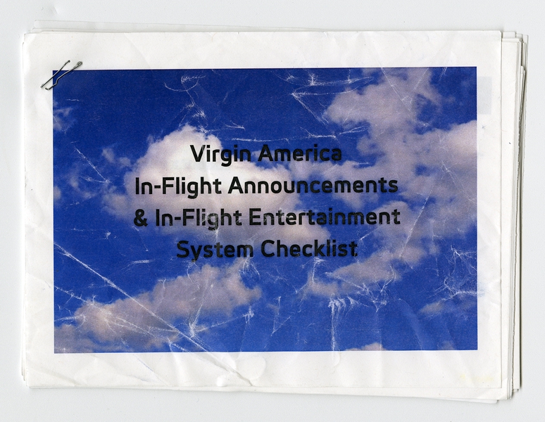 Image: inflight service checklist: Virgin America