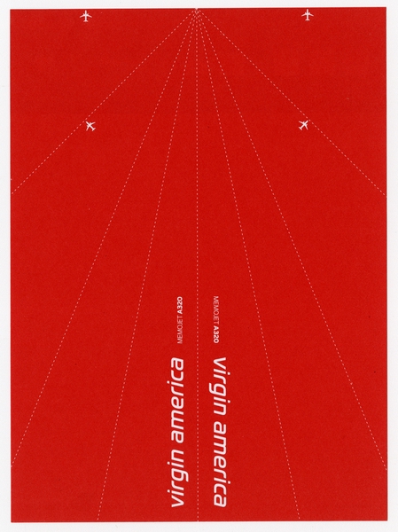 Image: stationery paper: Virgin America, Airbus A320