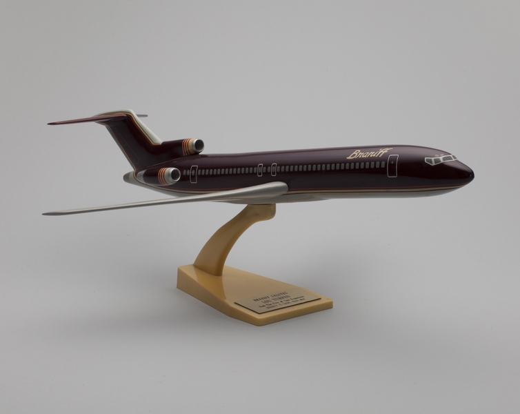 Image: model airplane: Braniff International, Boeing 727