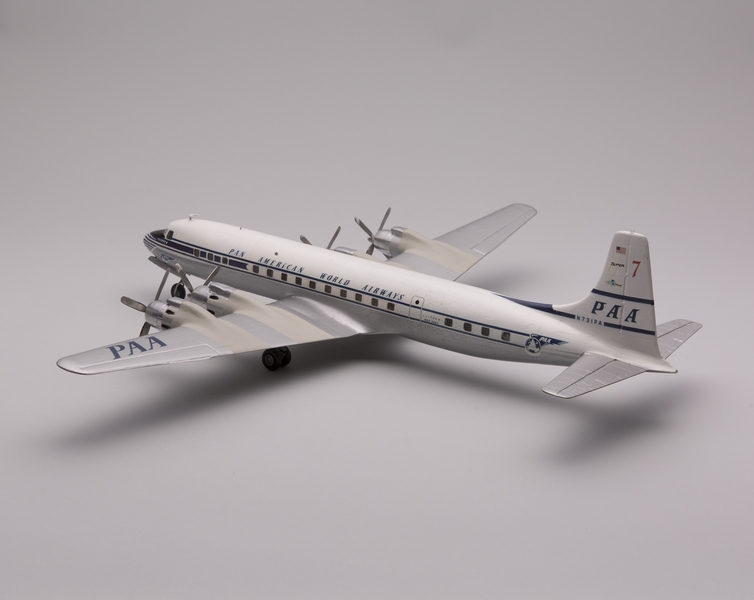 Image: model airplane: Pan American World Airways, Douglas DC-7C Seven Seas Clipper Bald Eagle