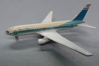 Image: miniature model airplane: El Al Israel Air, Boeing 767
