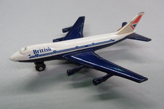 Image: miniature model airplane: British Airways, Boeing 747