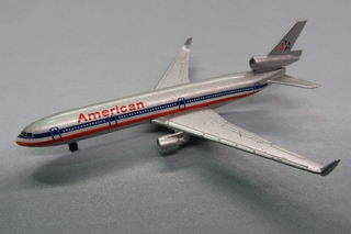 Image: miniature model airplane: American Airlines, McDonnell Douglas MD-11