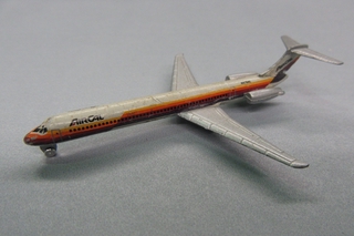 Image: miniature model airplane: AirCal, McDonnell Douglas MD-80