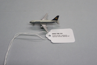 Image: miniature model airplane: Lufthansa German Airlines, Boeing 737