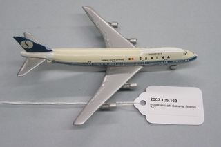 Image: miniature model airplane: Sabena, Boeing 747