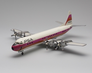 Image: model airplane: Pacific Southwest Airlines (PSA), Lockheed Model 188C Electra II