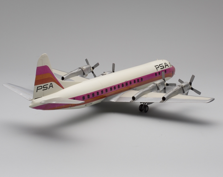 Image: model airplane: Pacific Southwest Airlines (PSA), Lockheed Model 188C Electra II