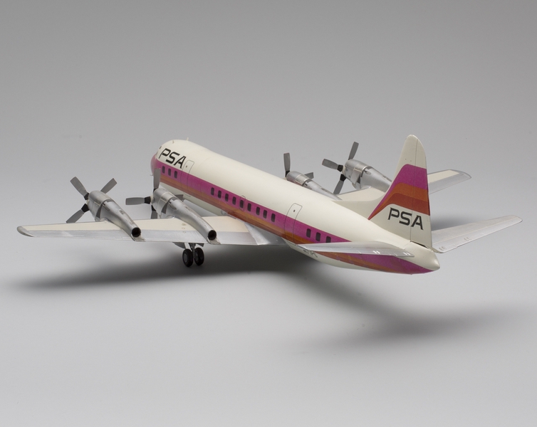 Image: model airplane: Pacific Southwest Airlines (PSA), Lockheed Model 188C Electra II