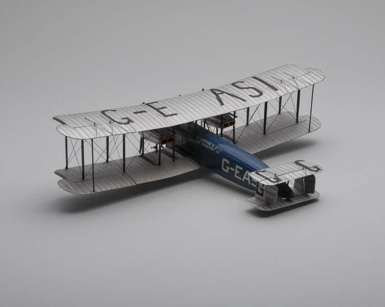 Image: model airplane: S. Instone & Company Limited, Vickers Vimy Commercial City of London