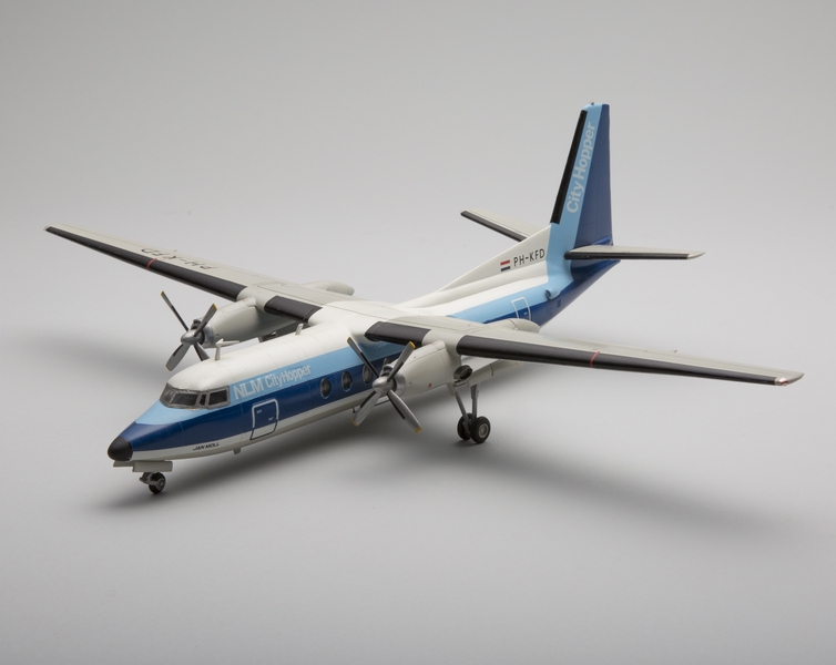 Image: model airplane: NLM (Nederlandse Luchtvaart Maatschappij) CityHopper, Fokker F.27 Jan Moll