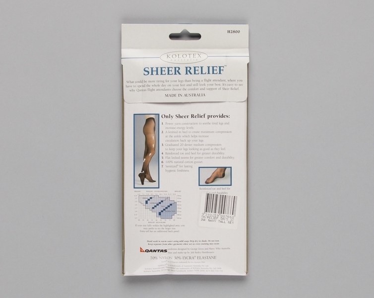 Image: flight attendant hosiery: Qantas Airways