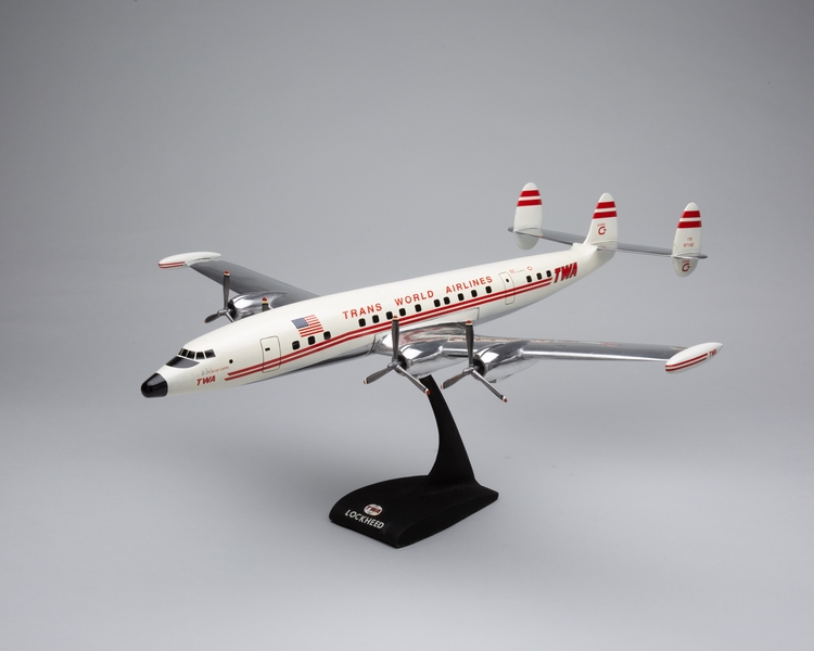 Image: model airplane: TWA (Trans World Airlines), Lockheed L-1049G Super Constellation