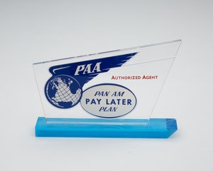 Image: countertop sign: Pan American Airways