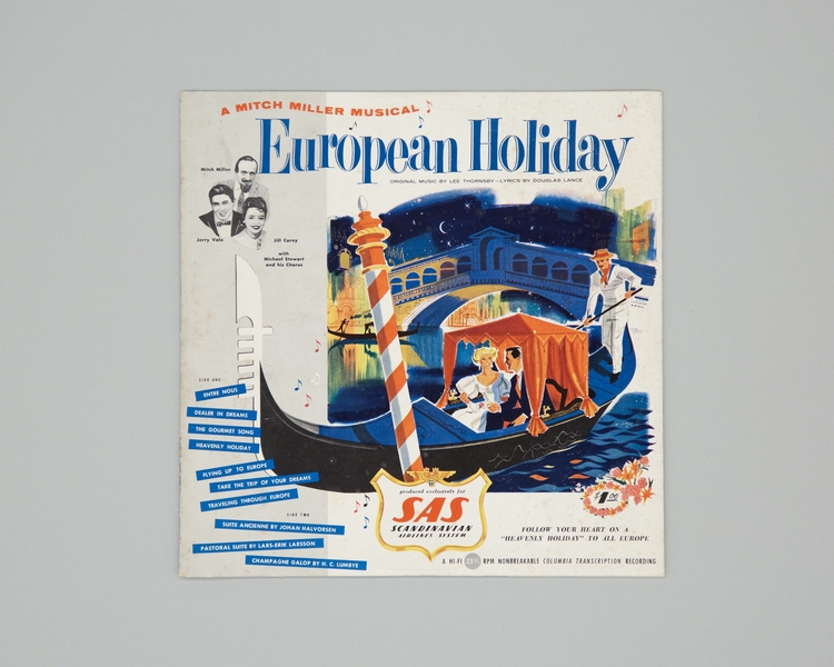 Image: phonograph record: Scandinavian Airlines System (SAS), A Mitch Miller Musical, European Holiday
