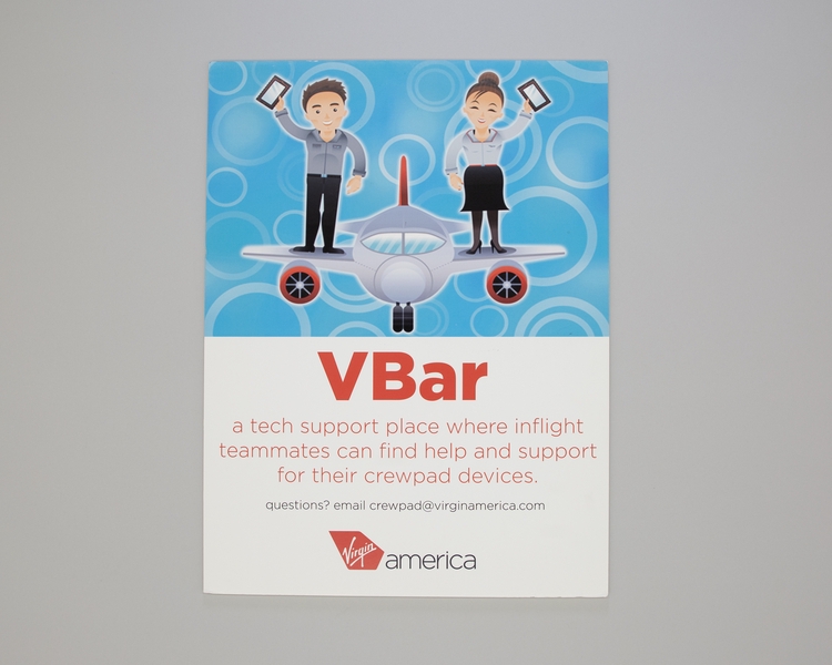 Image: employee information poster: Virgin America, VBar