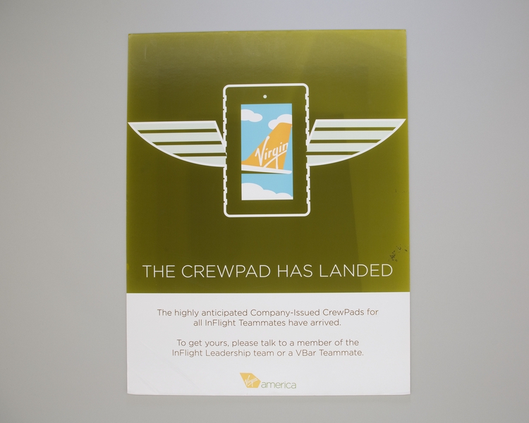 Image: employee information poster: Virgin America, CrewPad