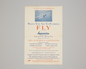 Image: poster: Aeromarine Airways, “When you go to Florida”