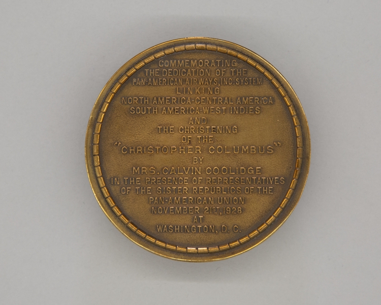 Image: commemorative medallion: Pan American Airways