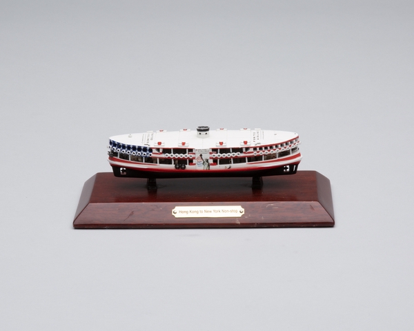 Model boat: Hong Kong ferry, United Airlines