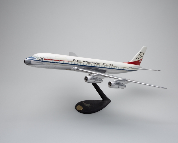 Image: model airplane: Trans International Airlines, Douglas DC-8-51