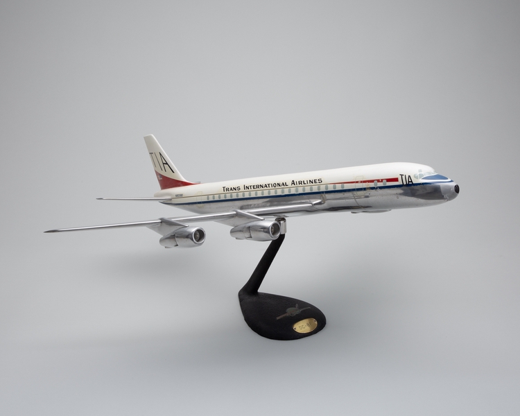 Image: model airplane: Trans International Airlines, Douglas DC-8-51