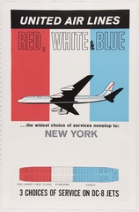 Image: poster: United Air Lines, Douglas DC-8, New York
