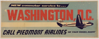 Image: poster: Piedmont Airlines, Douglas DC-3