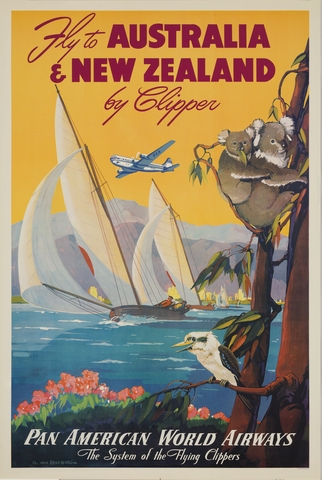 Poster: Pan American World Airways, Australia and New Zealand