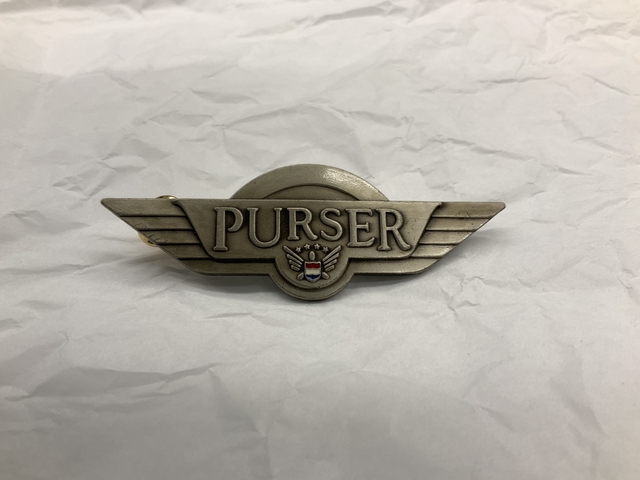 Purser wings/service pin: United Airlines, purser, 0-9 years
