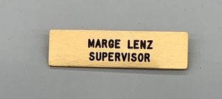 Image: name pin: United Airlines, Marge Lenz, Supervisor