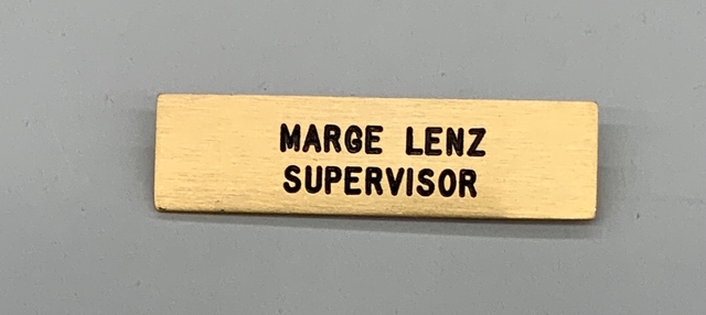 Name pin: United Airlines, Marge Lenz, Supervisor