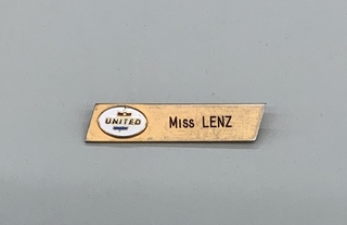 Image: name pin: United Air Lines, Miss Lenz