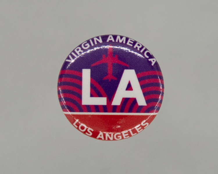 Image: promotional button: Virgin America