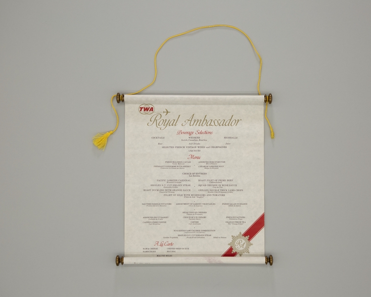 Image: menu: TWA (Trans World Airlines), Royal Ambassador