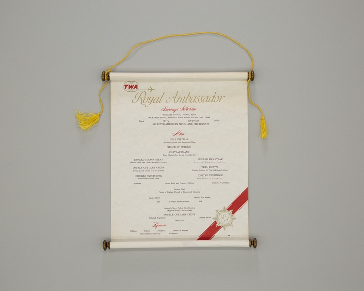 Image: menu: TWA (Trans World Airlines), Royal Ambassador